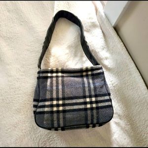 Burberry wool small top handle plaid bag